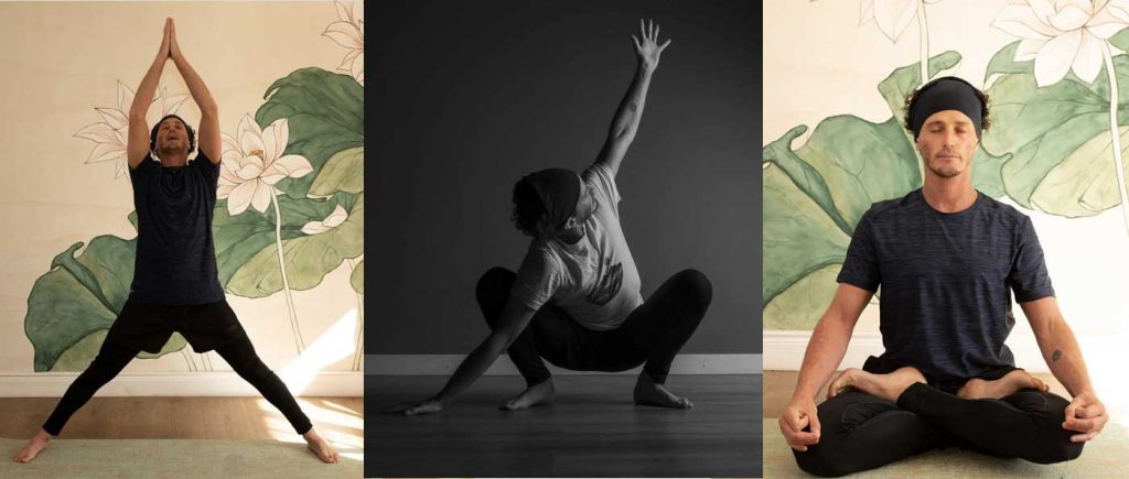 Joff G in three different Yoga Asana