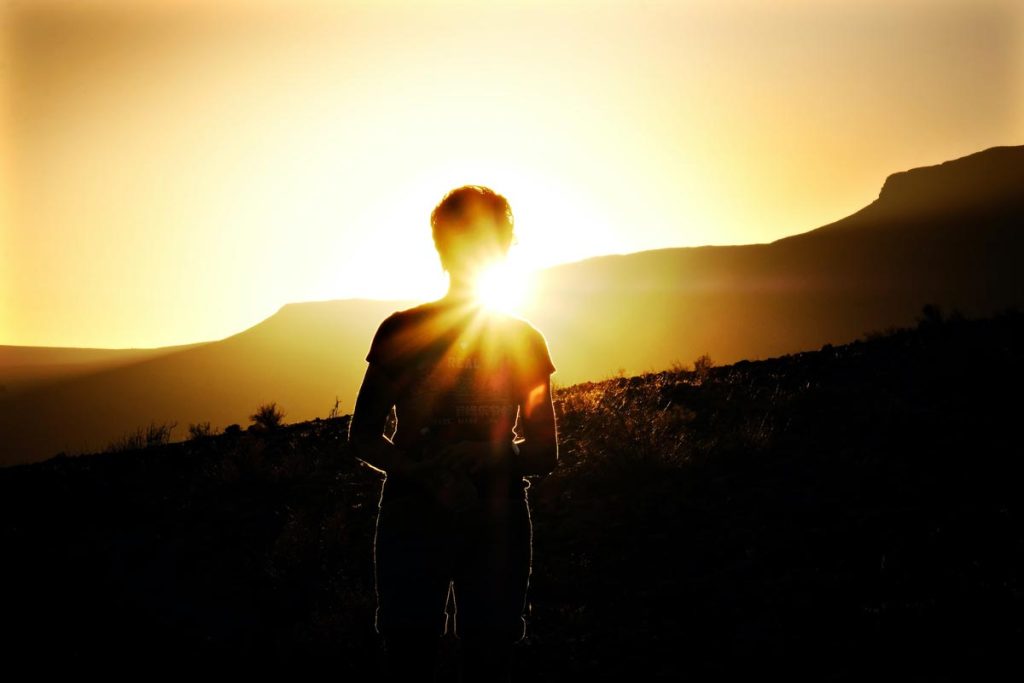 Silhouette of yoga in Cederberg